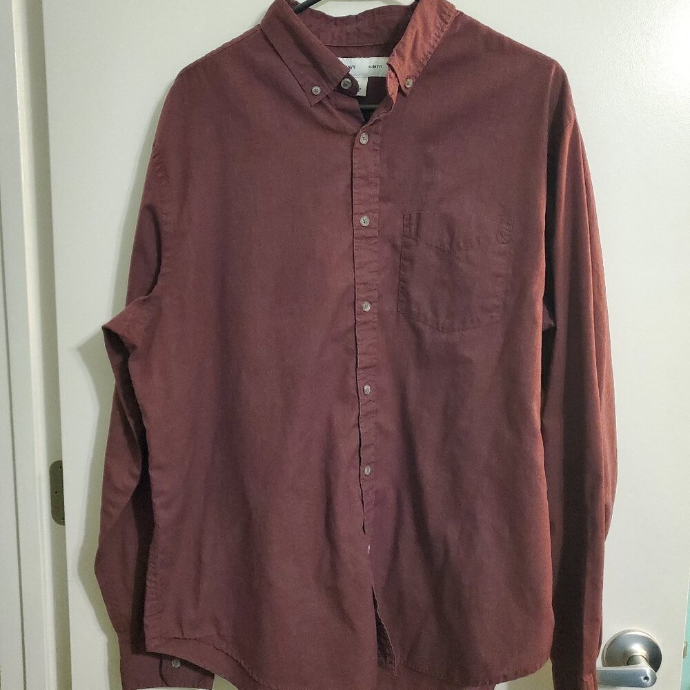 Burgundy Button Down- Old Navy XL Slim Fit